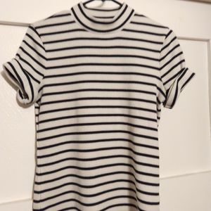 Madewell mock neck roll sleeve knit t-shirt